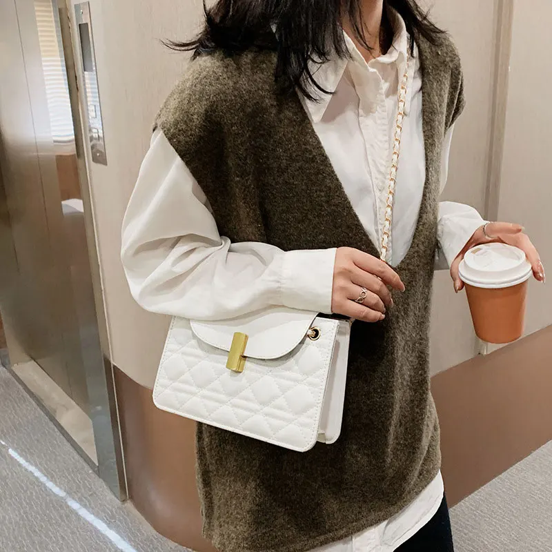 

Fashion All-Match Shoulder Bag Pu Leather Ladies Bag 2020 Chain Mini Female Handbag Rhombus Crossbody Tote Bag