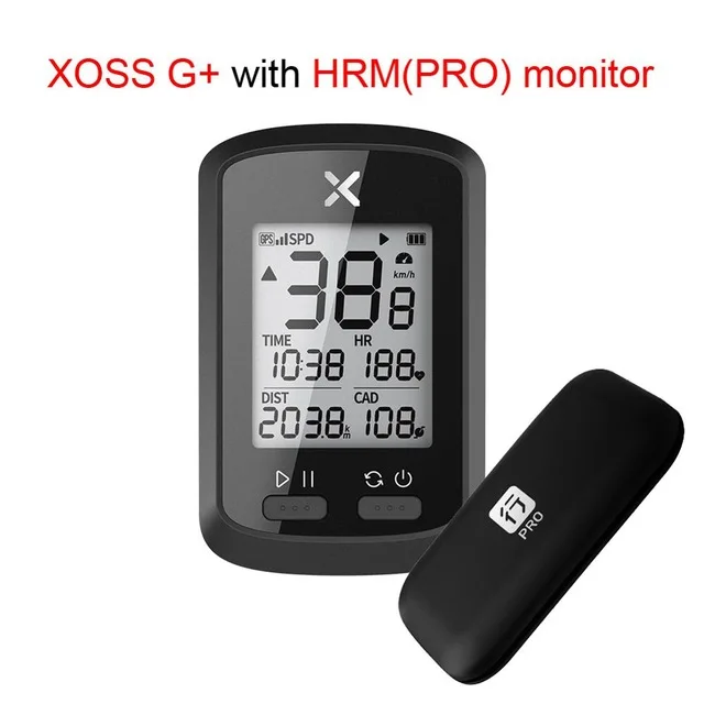wiht HRM moniter XOSS велосипед компьютер G+ беспроводной GPS Спидометр Водонепроницаемый дорожный велосипед MTB велосипед 1," lcd Bluetooth ANT+ с каденсом Велоспорт Comp - Цвет: wiht HRM moniter