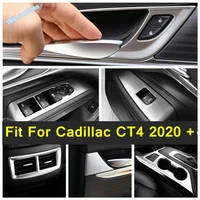 silver car styling glass switch ac vent door handle bowl shift stall paddles cup cover trim for cadillac ct4 2020 2022