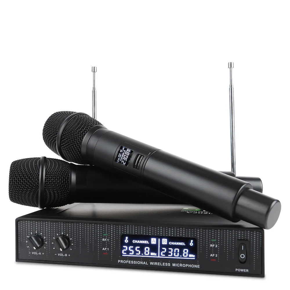 Профессиональная Беспроводная микрофонная система V2020 с 2 канальным