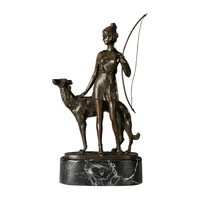 diana greek artemis statue bronze green goddess of hunting and moon figurine home decor antique sculpture art