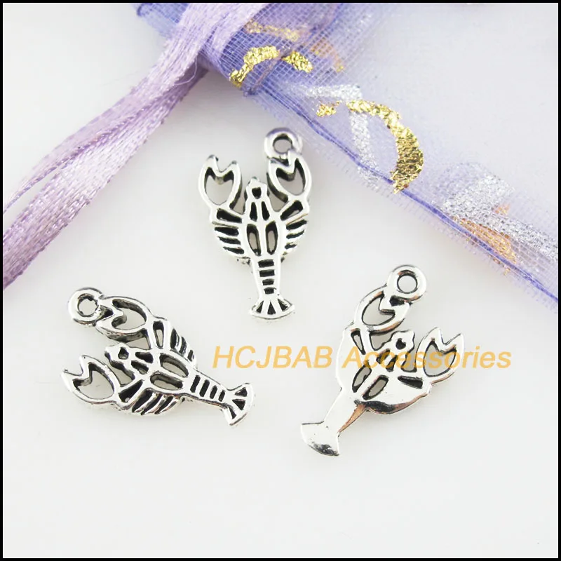 Модные 45 шт Тибетский серебристый цвет животных Скорпион Подвески Кулоны из