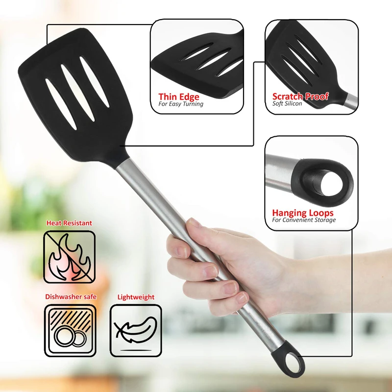 Набор кухонной утвари ERMAKOVA силиконовая антипригарная кухонная утварь набор