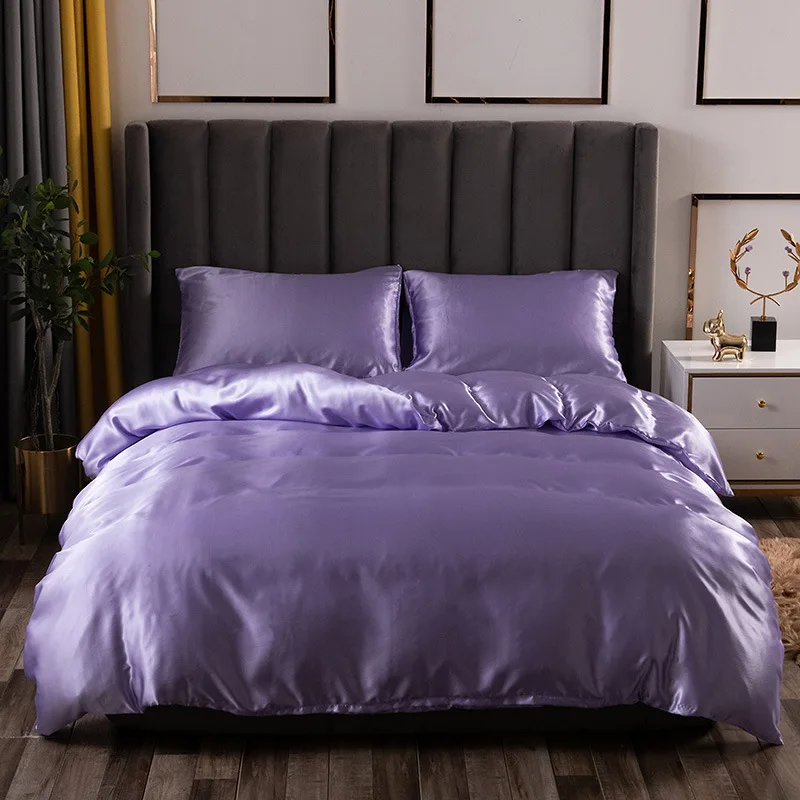 Denisroom однотонное роскошное покрывало Комплект постельного белья шелковое