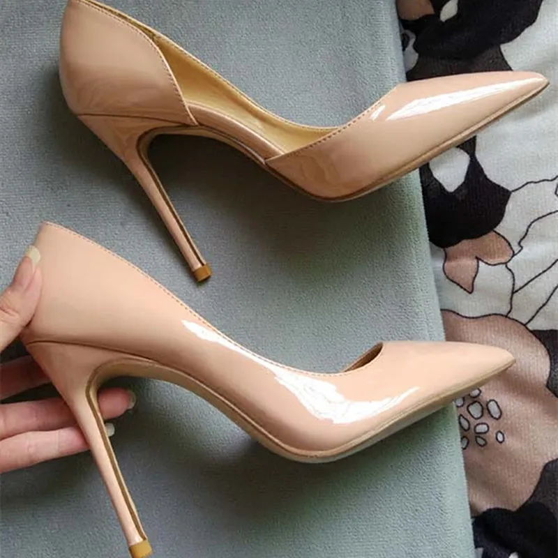 Large Size Shoes Woman Classic Leopard High Heels 12cm/10cm Leather Lady Shoes Simple Style Pointed Toe Women Pumps Party Shoes