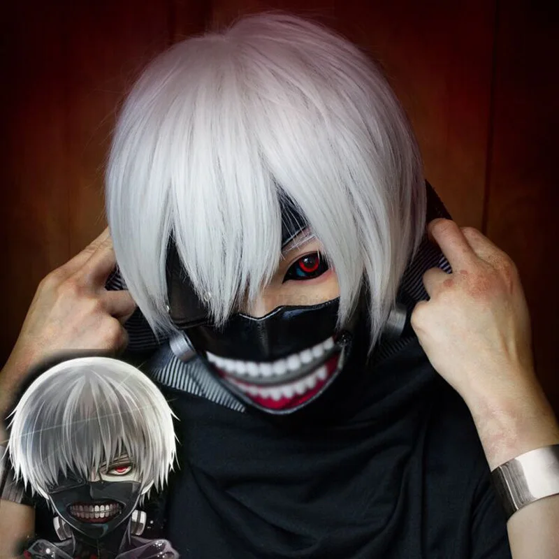 Аниме канеки Кен косплей костюм Токио маска вурдалака и парики Сасаки хайсе