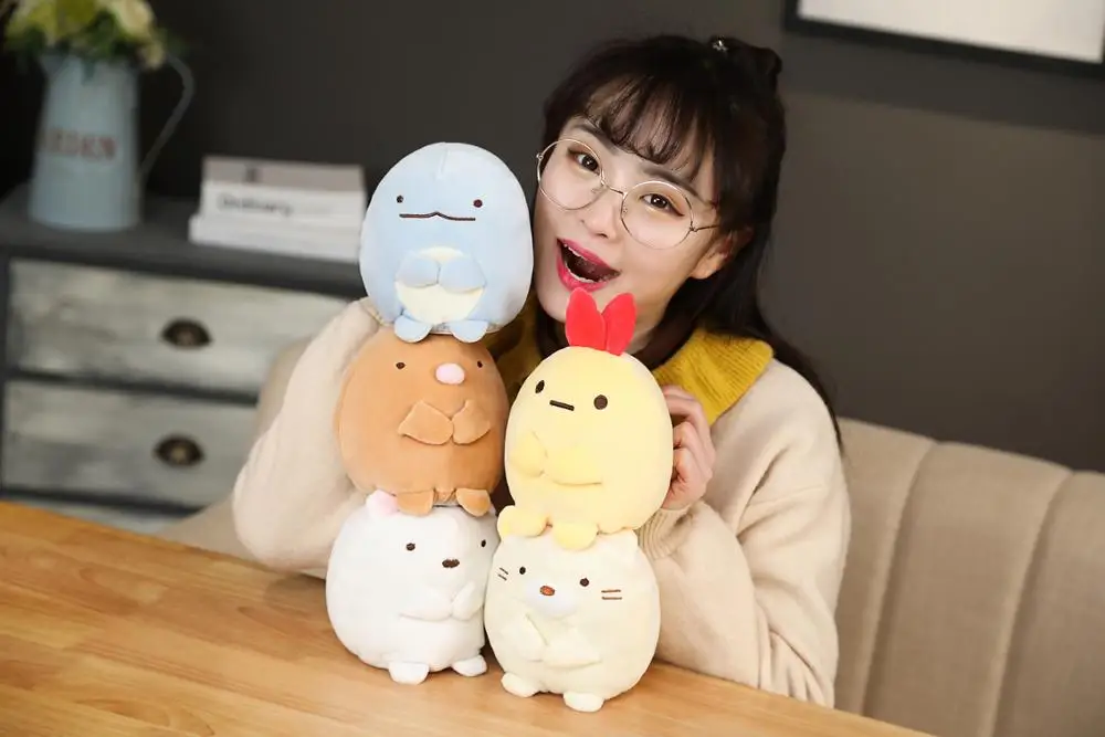 

18cm Electric corner creature plush toy glowing cat fried dolphin chicken doll decoration cute decoration doll Japanese doll