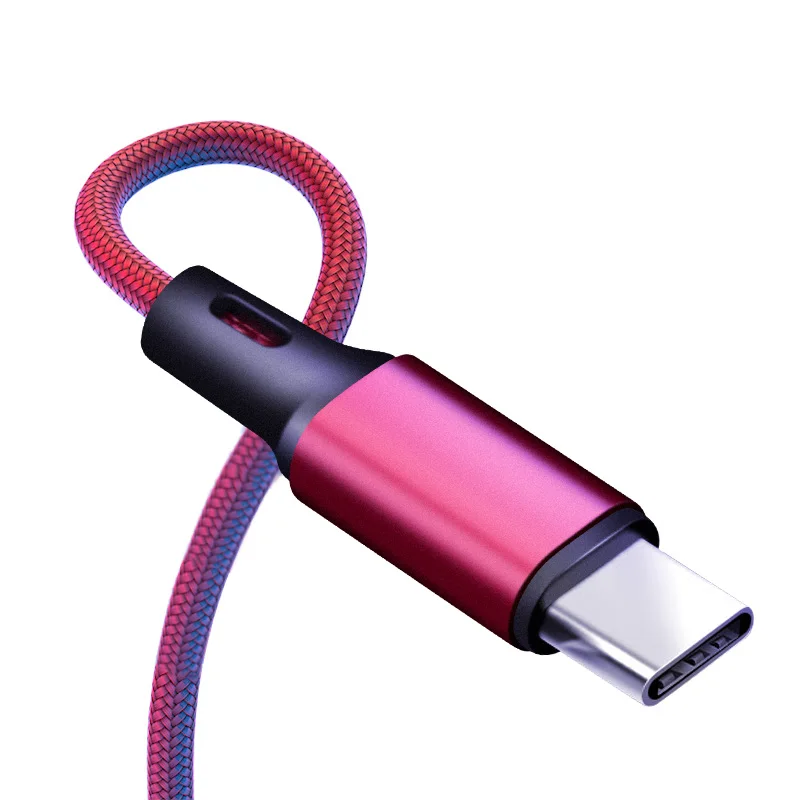 Red For Type-c IONCT кабель usb type C, 3 А, кабель для быстрой зарядки USB C, кабель для передачи данных, usb-c, зарядное устройство для samsung Xiaomi mi 8, красный mi Note 7, кабель type-c - Цвет: Red For Type-c