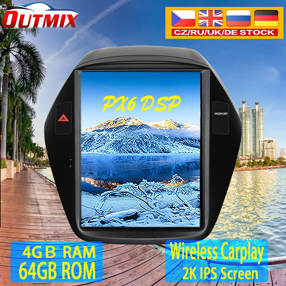 

Android 9.0 4+64GB Car GPS Navigation For Hyundai IX35 Tucson 2009-2016 Auto Stereo Head Unit Multimedia Player Radio Navi Tape