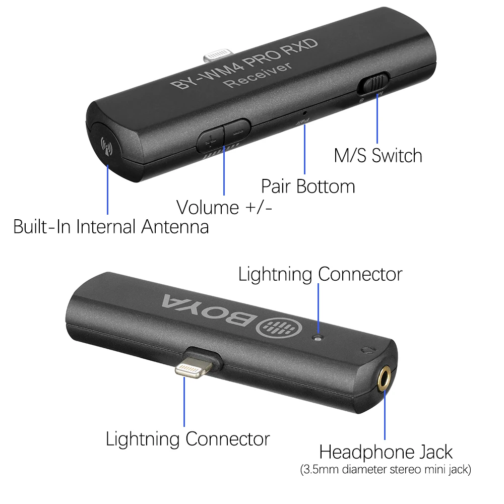 Микрофон BOYA BY-WM4 Pro компактный беспроводной комплект с микрофоном для смартфонов