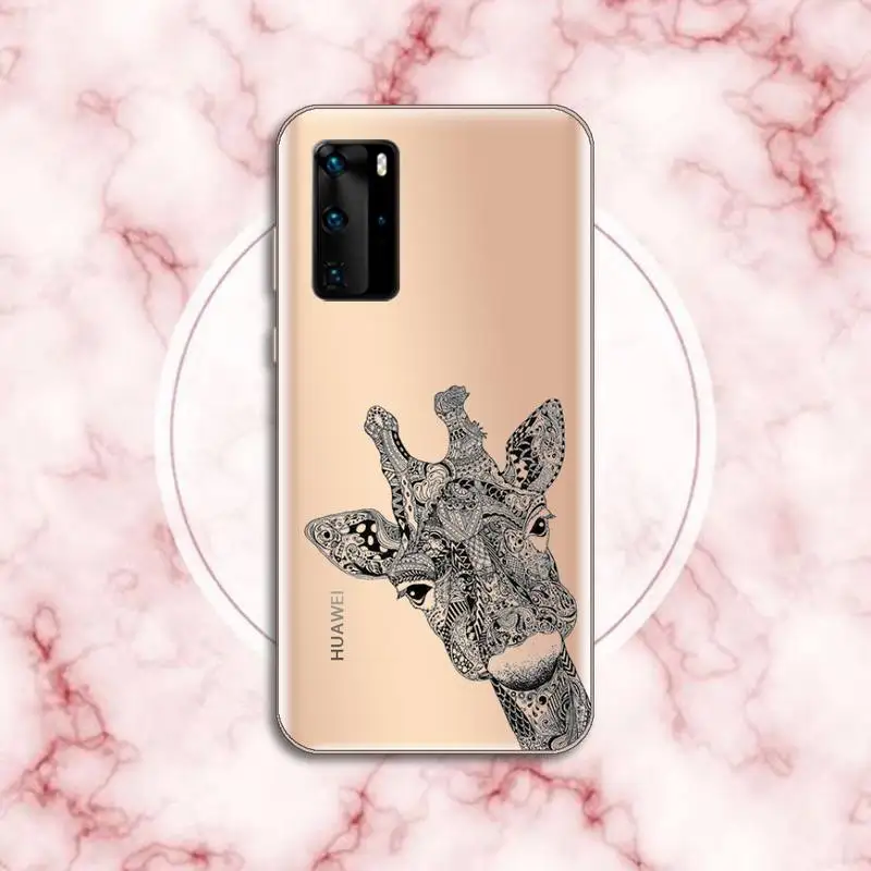 

Animal elephant giraffe Phone Case Transparent for Huawei P honor 8 10i 20 30 40 smart 2019