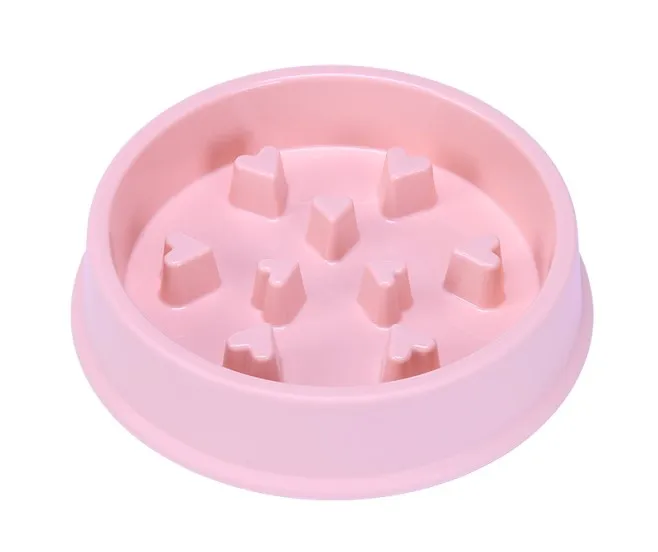 pink 3 Цветы медленное поедание щенок кошка пластиковая кормушка для животных Избегайте удушья питатель собака тренировочная чаша - Цвет: pink 3
