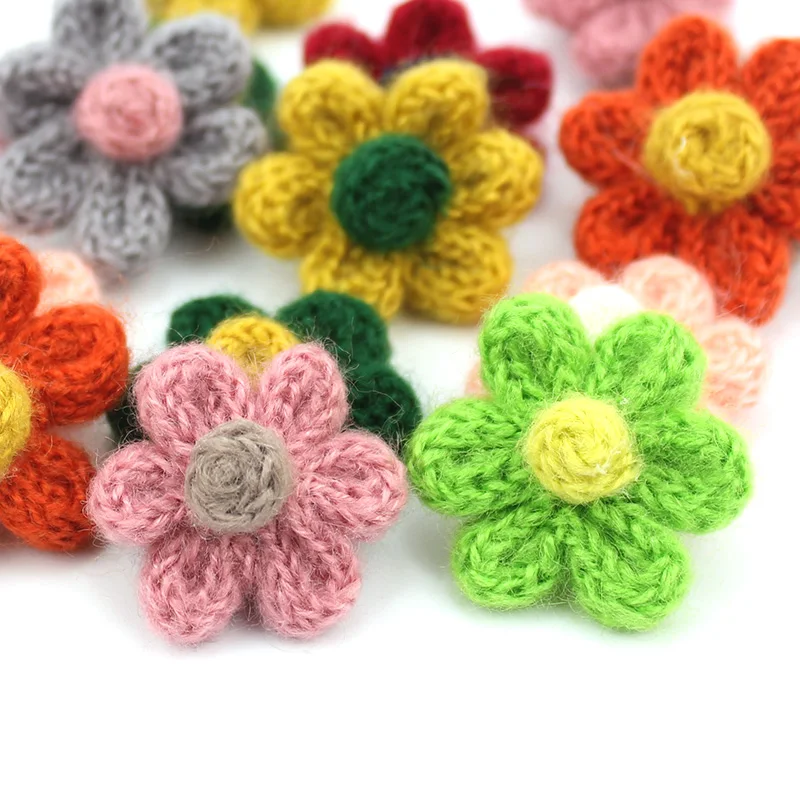 

9 шт., размер: 4 см, ручной работы; Подкладка из аппаратной пряжи цветы мягкие аппликации для поделок детские головные уборы заколка для волос,...