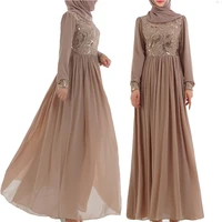 wholesale fashionable plain muslim dress long skirt high grade 3d embroidery female wears dress
