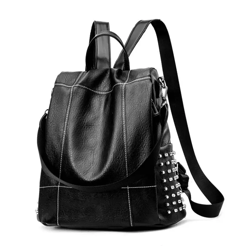 Большой емкости женский рюкзак Новый Дикий Модный мягкий кожаный для