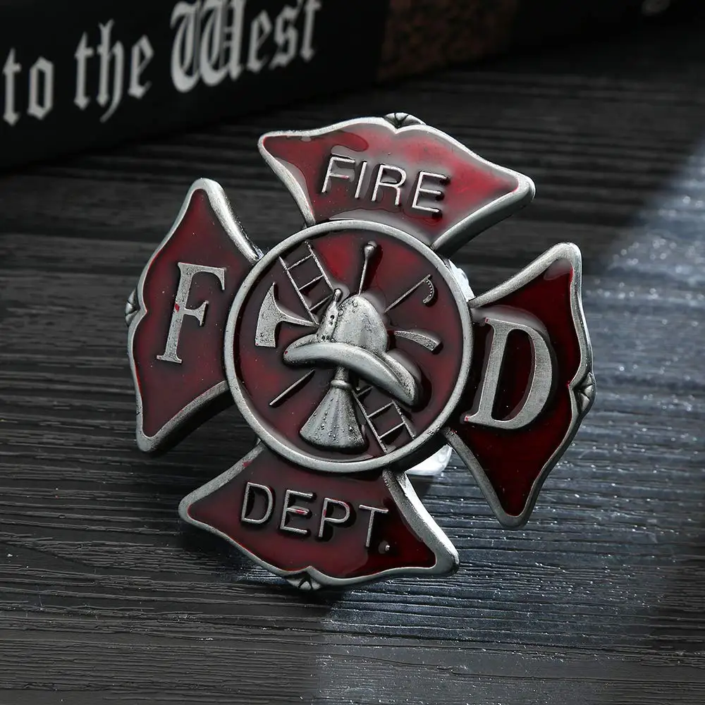 

Fire dept belt buckle for man western cowboy buckle without belt custom alloy width 4cm