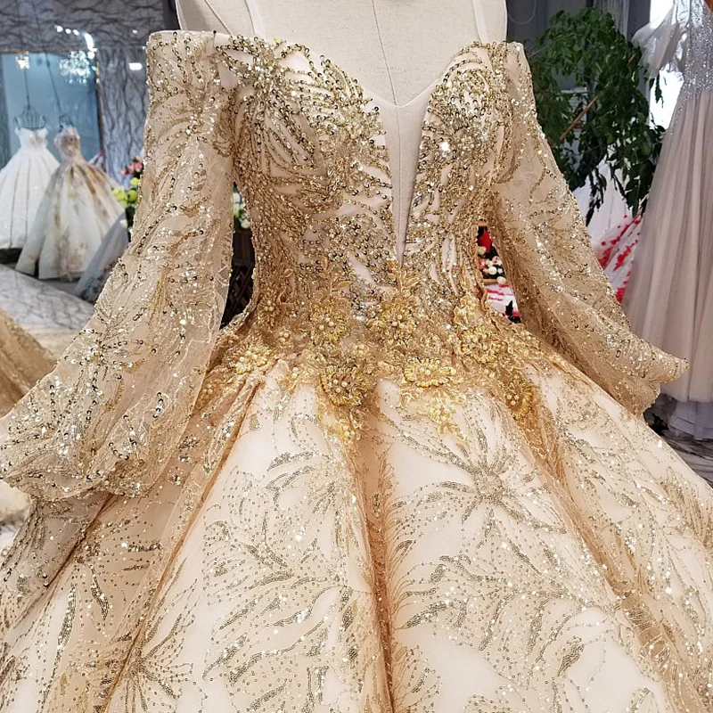 LS31270 платье люкс роскошные золотые кружева pleat торжественное с открытыми плечами