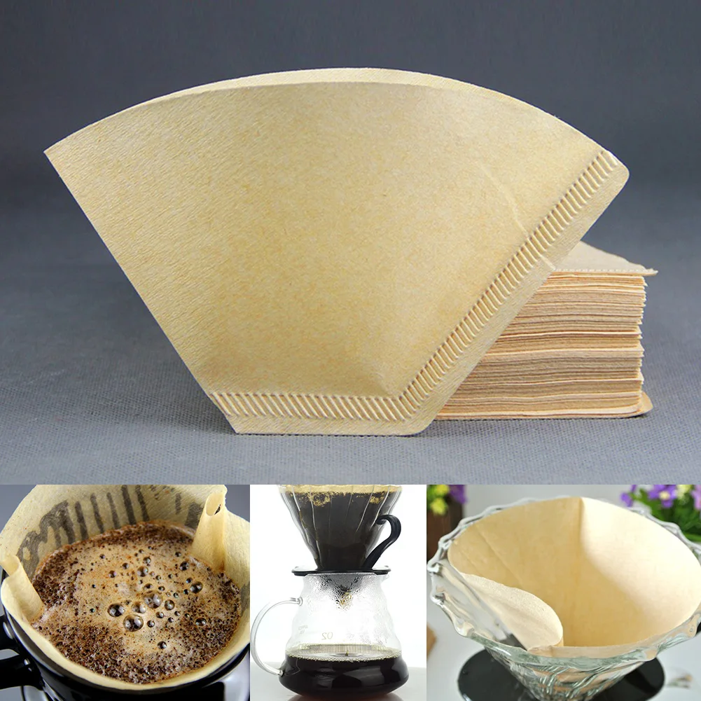 40 шт./пакет v-шаблон фильтры для кофе деревянный дуршлаг чайный пакетик