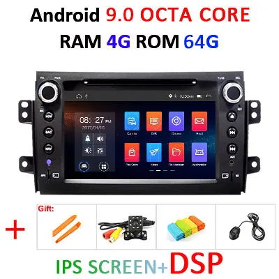 " Android 9,0 DSP ips автомобиля gps для Suzuki SX4 dvd плеер стерео приемник головки монитор навигации мультимедийный плеер магнитофон - Цвет: 9.0 4G 64G DSP