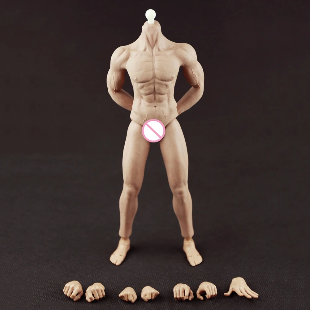 

1/6th B34005 B34006 Rubbrized Muscle Moveable Male Body Figures Skin Color Model For Fans Collectable In Stock