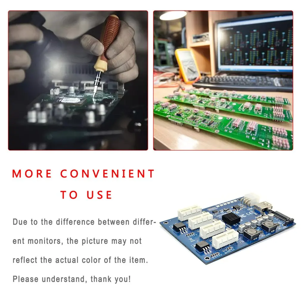 

PCIe to PCI Express 1to 4 Slot Riser Card Mini ITX to External 4 PCI-e Adapter Port Multiplier Card for Miner BTC