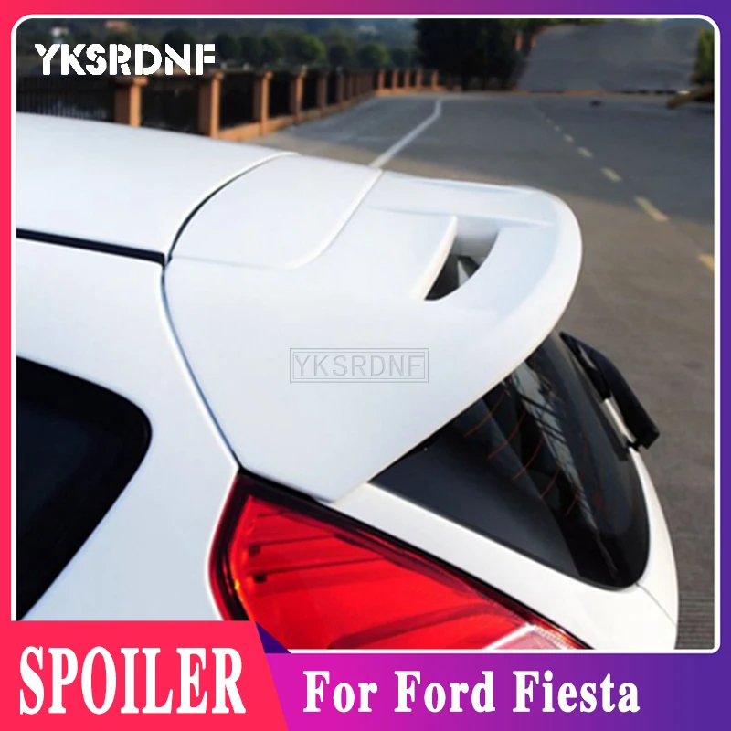 

YKSRDNF For Ford Fiesta 2009 2010 2011 2012 2013 Auto ABS Plastic Unpainted Color Rear Trunk Boot Wing Spoiler Car Accessori