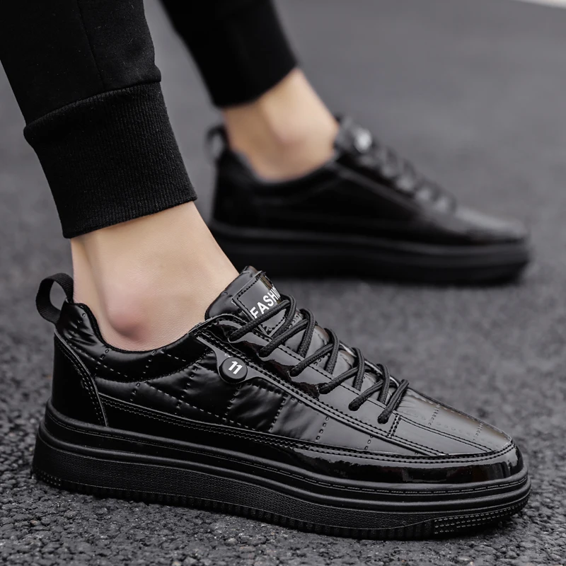 

Best Selling Walking Footwear For Men Black Gray Youth Casual Shoes Lace Up Pu Leather Men Shoes Designer Mens Flats Sneakers