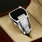 Мужское кольцо в стиле панк, с инкрустацией натуральным черным камнем