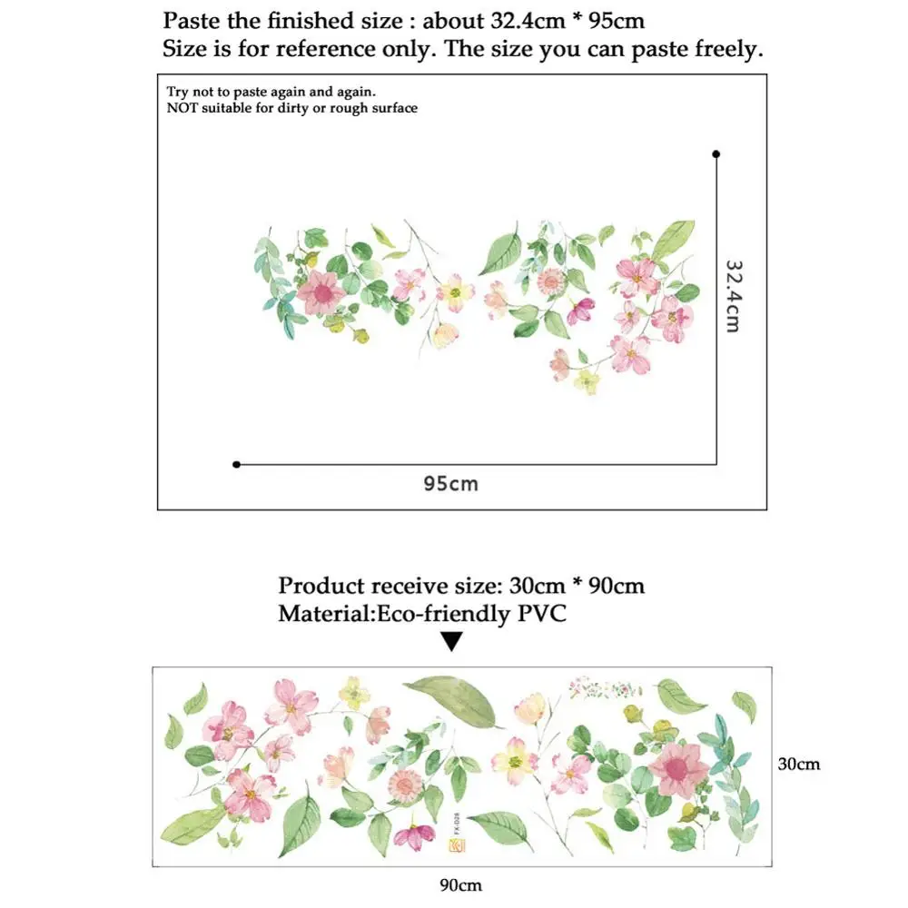 Акварельные Цветы трава настенные Стикеры для гостиной декоративные обои