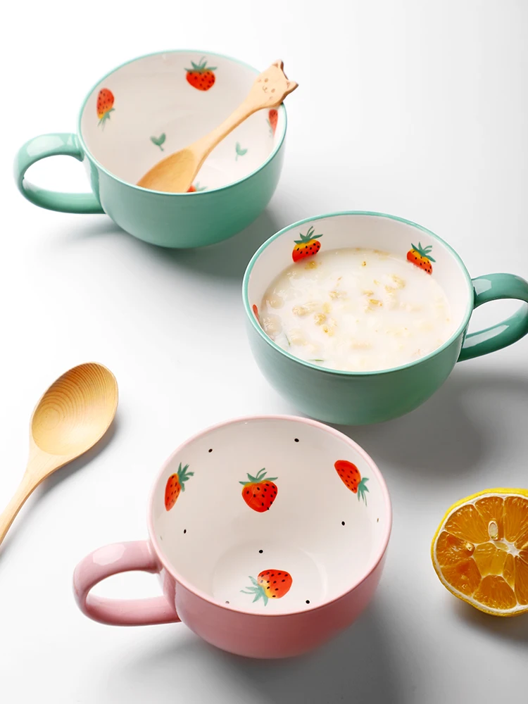 

Ceramic Japanese Small Strawberry Painted Mug Nordic Personalizable Hand Painted Mugs Canecas Minimalist Coffee Work Cup II50MKB