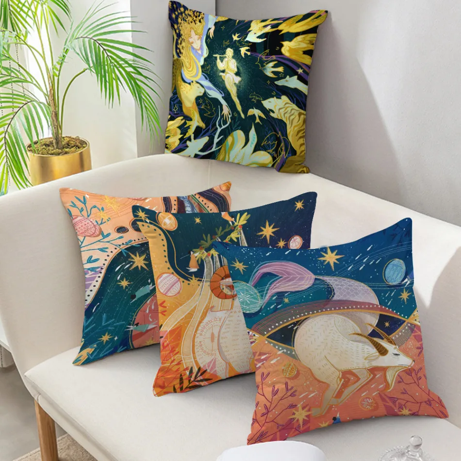 

Чехол для подушки в китайском винтажном стиле, с изображением животных