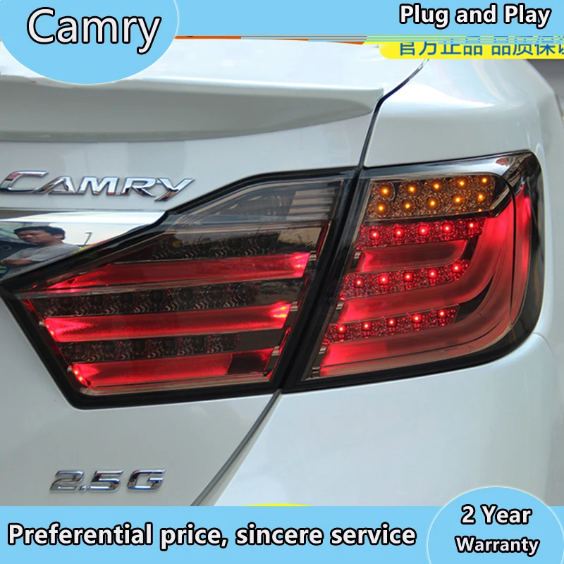 

4pic Car styling LED Taillight For Toyota Camry 2012 2013 2014 Rear Fog Lamp + Brake Light + Reverse Light + Dynamic Turn Signal