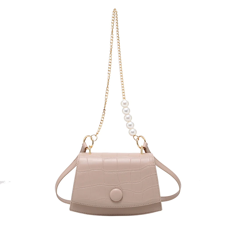 

Fashion Shoulder Bag For Women New Crossbody Bag Chain Trending Female Artificial Leather Designer Small Bag Khaki Daily