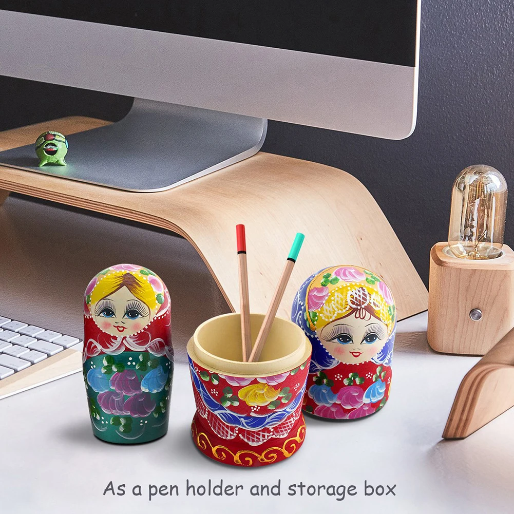 7 шт. деревянный большой живот Штабелируемый Matryoshka матрешки игрушка-головоломка домашний декор художественные поделки родитель-ребенок интерактивные игры