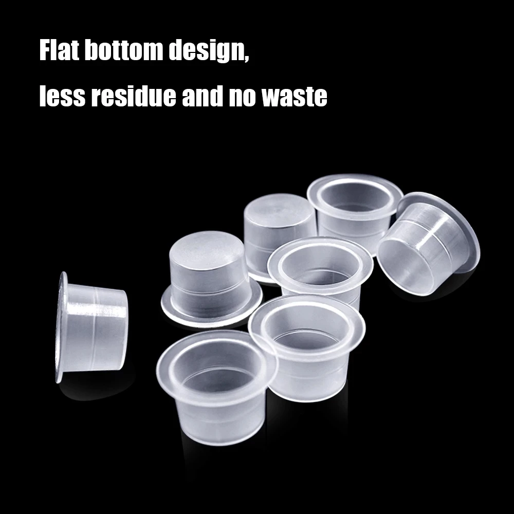 100Pcs /Pack Tattoo Ink Cup Plastic Permanent Makeup Eyebrow Makeup Tattoo Inks Cups S/M/L Size for Body Art Pigment Container