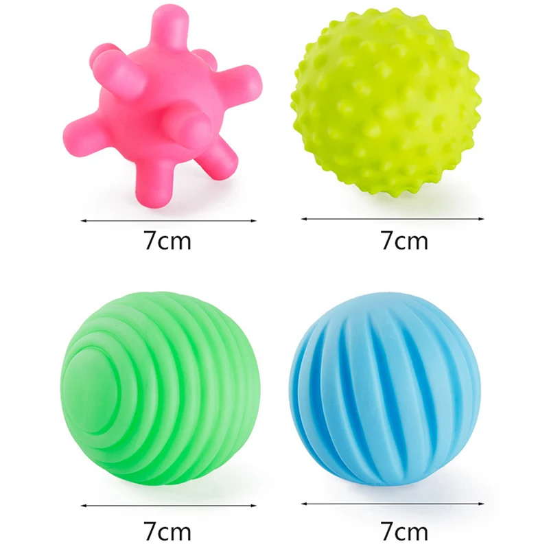 

Baby Kids Textured Tactile Sensory Stress Balls Soft Rubber Hand Massage Training Balls Sounding Toys for Children