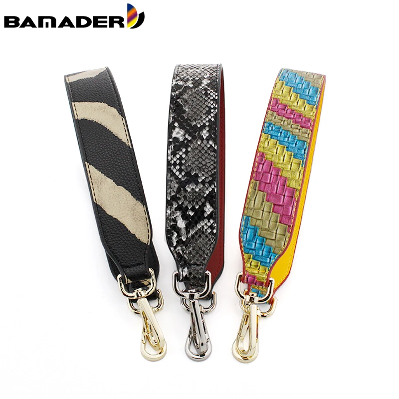 

BAMADER 58CM Obag Bag Strap Leather Women Handbag Handle Short Bag Strap Replaceable Fashion Serpent Leopard Wide Shoulder Strap