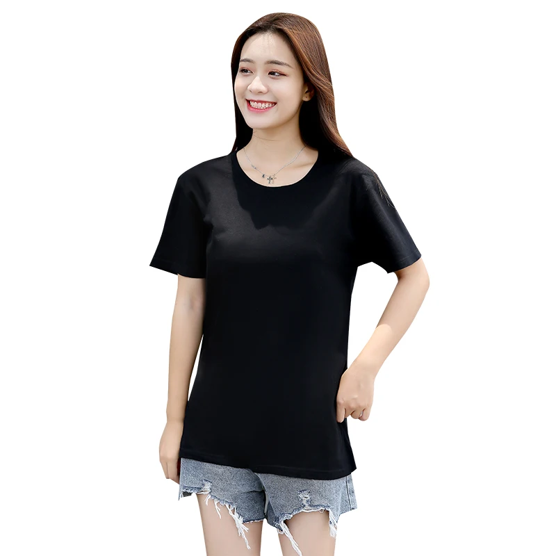 

2021 women's cotton short sleeve round neck top personalized fashion women's wear