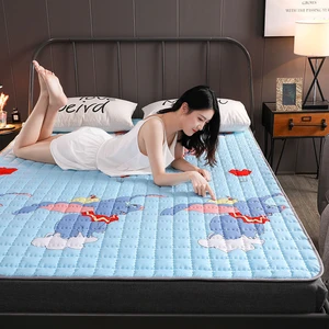Machine Washable Dryer Thick Folding Bed Mat Mattress Breathable Polyester Mattress Protector 90x200/150X200/180x200/200X200cm