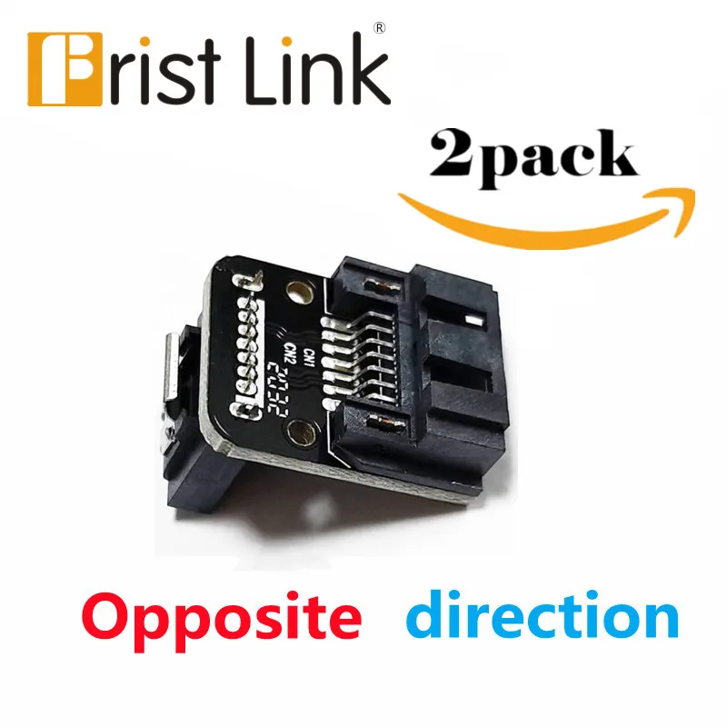 

Forward Reverse Sata 7Pin female to 7Pin male 90 degree angle adapter motherboard SATA serial ATA data cable with locking lock