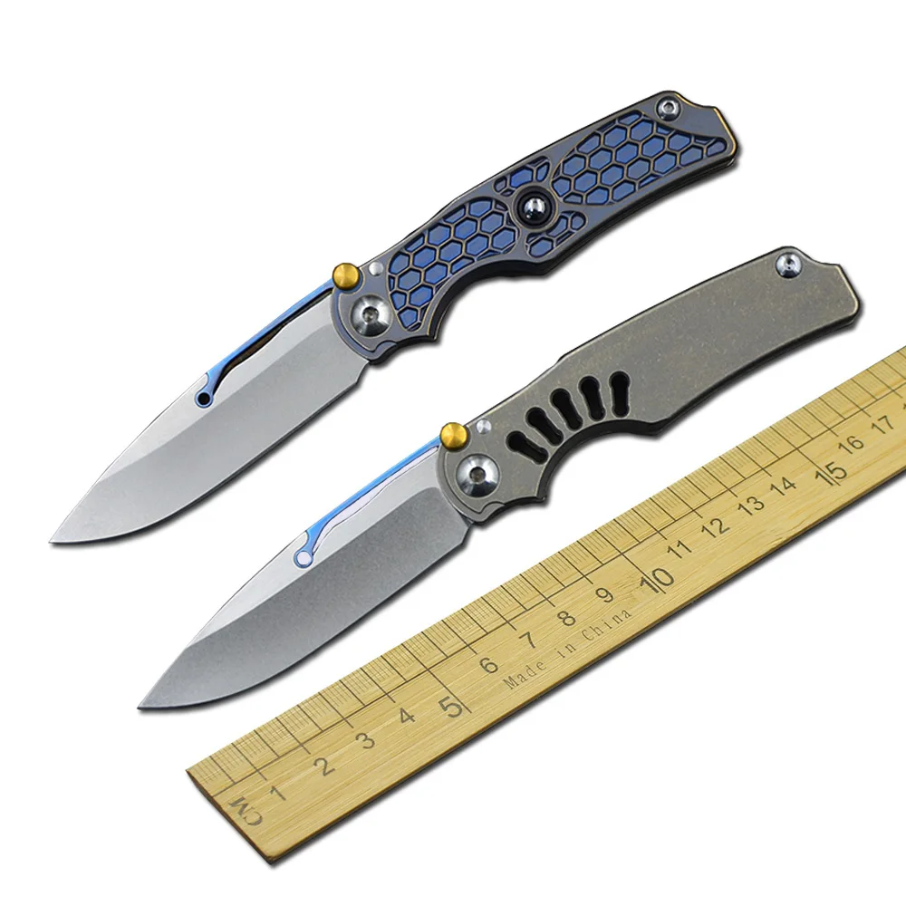 

Kevin John Tylock Flip Ball Bearing M390 Blade TC4 Titanium Handle Camping Fishing Fruit Outdoor Handmade Knife EDC Tool