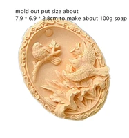 bird carved soap lily and humming pattern handmade soaps mold oval craft soap making silicone mold