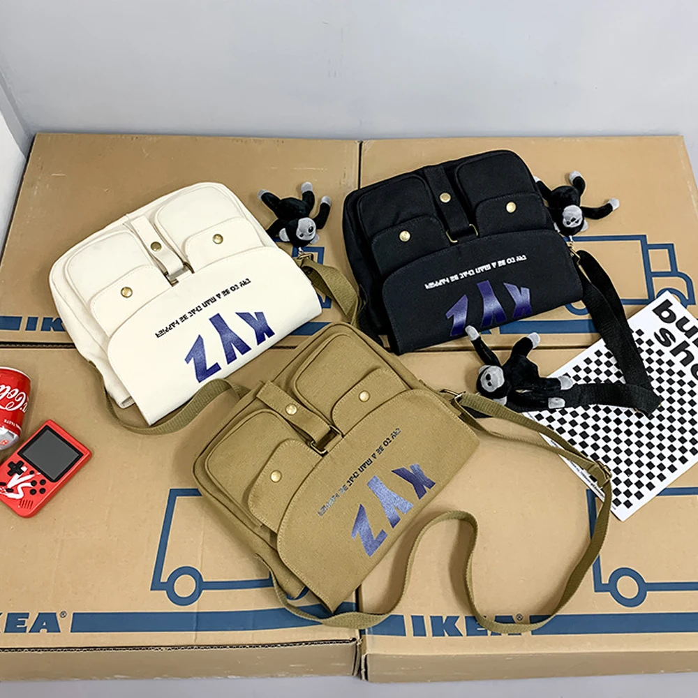 

Unisex Crossbody Bags Fashion Letter Shoulder Bag High Qyality Canvas Messenger Bag Casual Daily School Tote XA701ZC