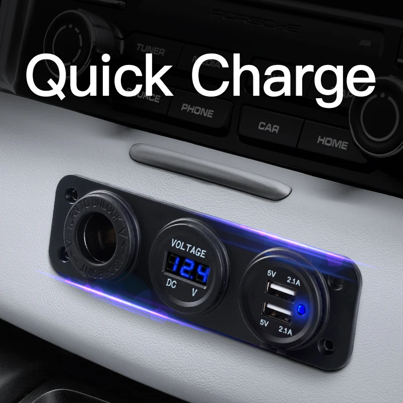 Зарядное устройство для автомобильного телефона 12 В быстрое зарядное с 2