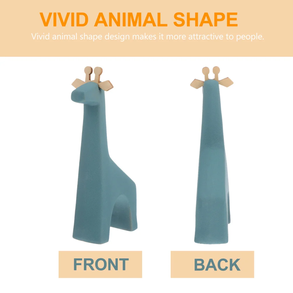 

2pcs/Set Creative Ceramic Animal Ornament Desktop Ornament Ceramic Giraffe Craft