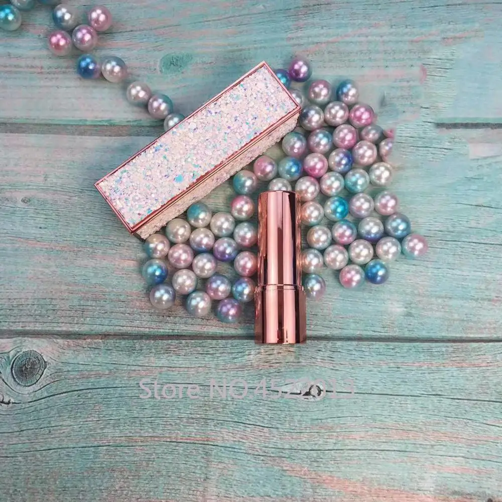 

5/10/30/50pcs 12.1mm Shiny White Quicksand Press Square Empty Lipstick Tube Lip Balm Container Lipstick Shell Packaging Cosmetic