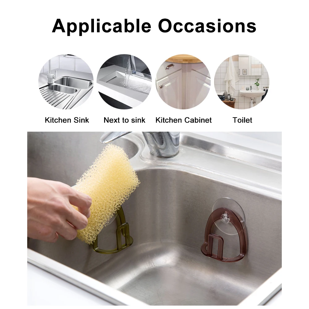 

Kitchen Suction Cup Sponge Holder Sink Drain Rack Shelves Kitchen Storage and Organization Kitchen Accessories Practical Home