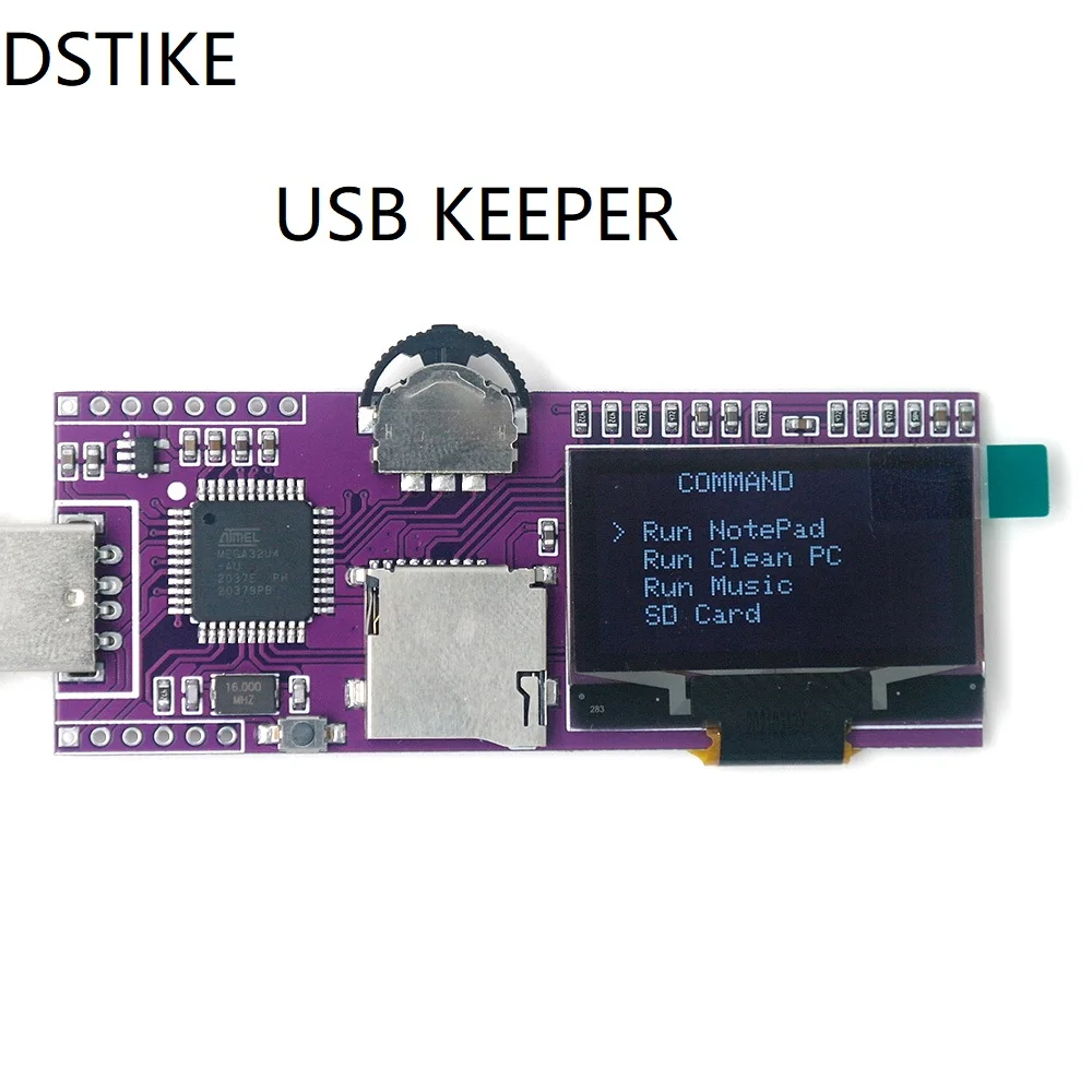 

DSTIKE USB KEEPER Arduino Leonardo Atmega32u4 1,3 OLED USB-A SD