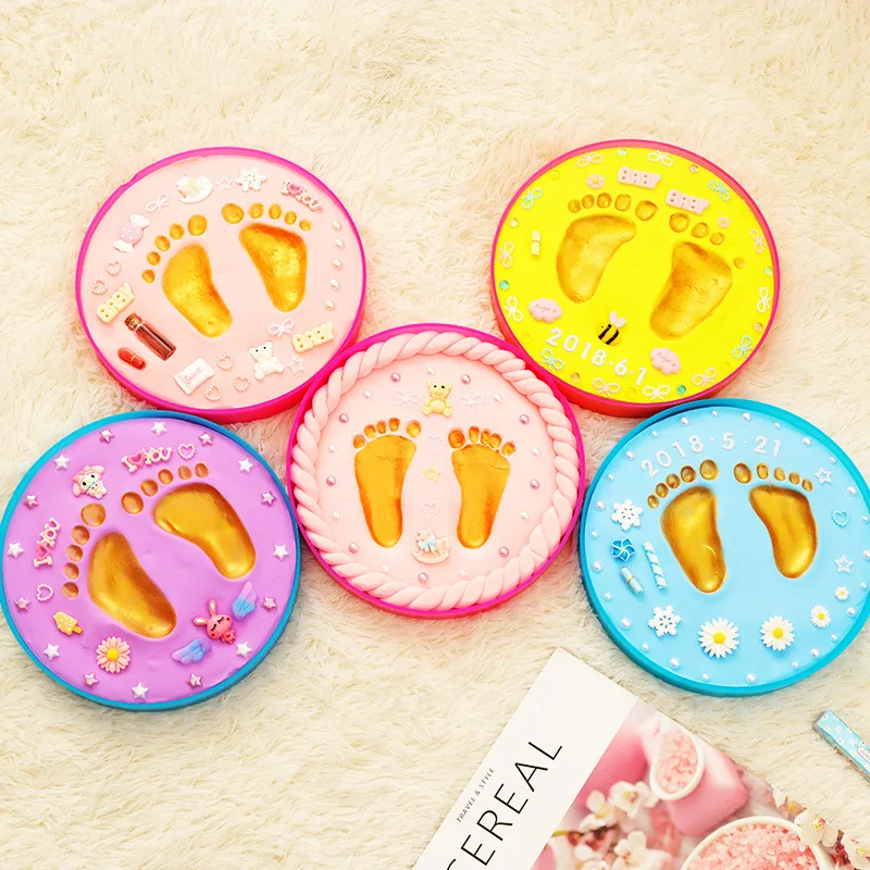 

Baby Footprint Ultra Light Stereo Baby Care Air Drying Soft Clay Baby Hand Foot Imprint Kit Casting DIY Toys Paw Print Pad