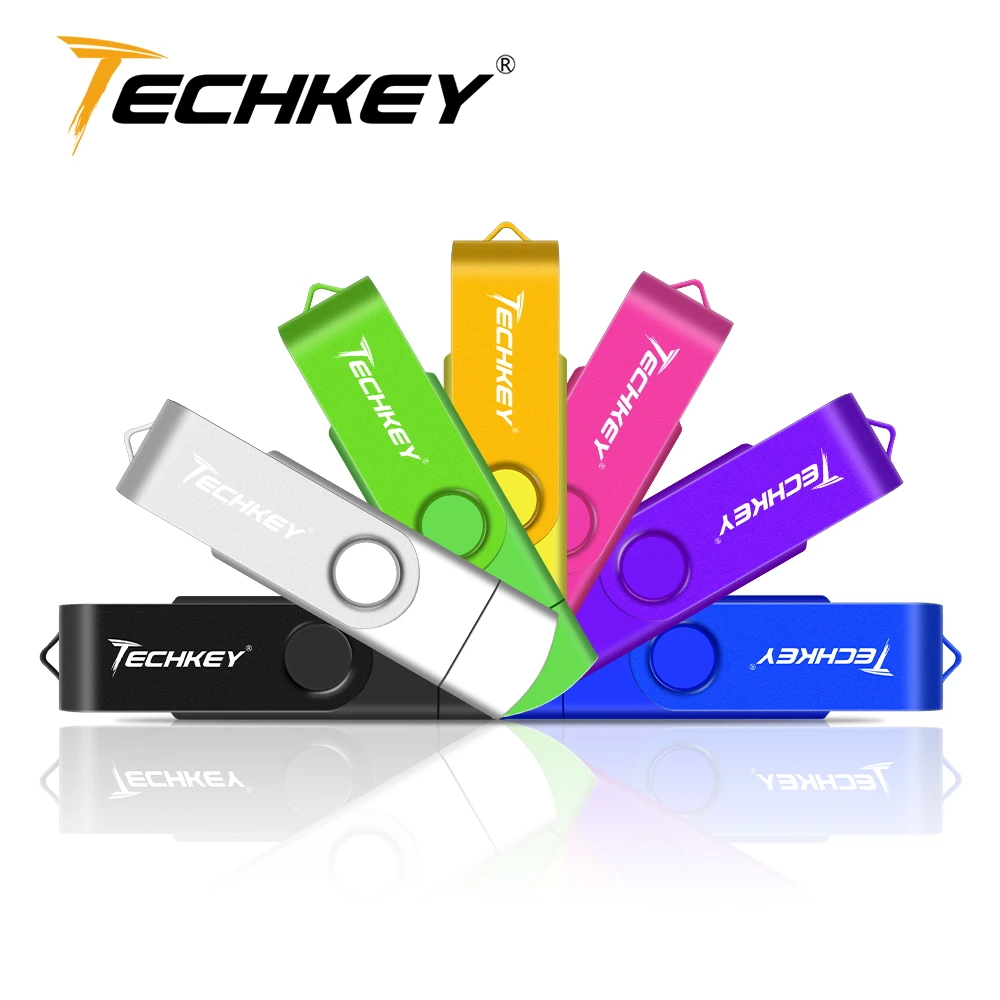 Techkey OTG флеш-накопитель 8 ГБ 16 32 2 0 otg memoey stick Настройка логотипа pc loptop phone cel usb флешка